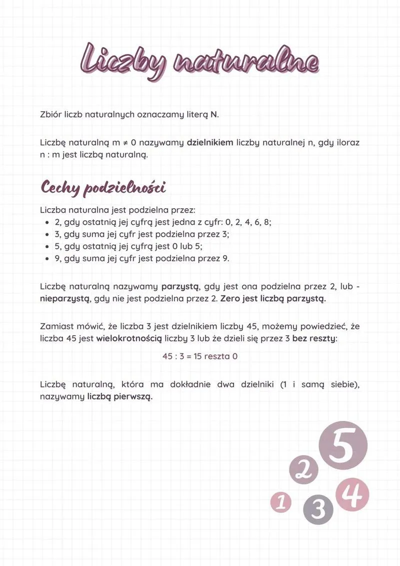 Liczby naturalne i ich właściwości