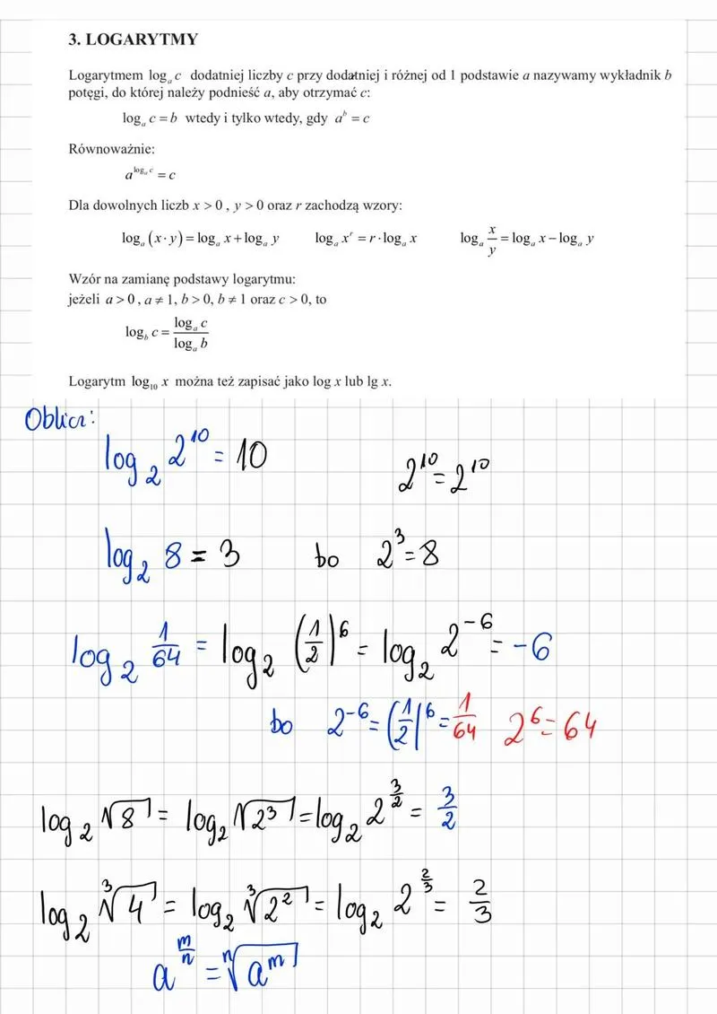 Najczęstsze błędy przy logarytmach