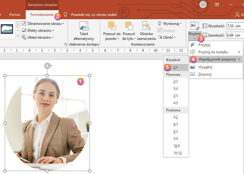 Przycinanie obrazów w PowerPoint
