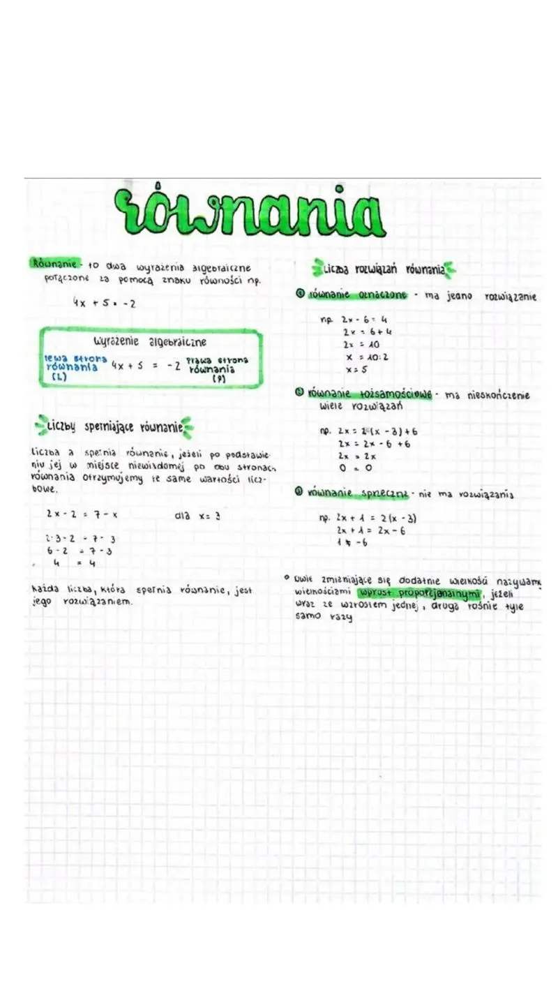 Równość wyrażeń algebraicznych