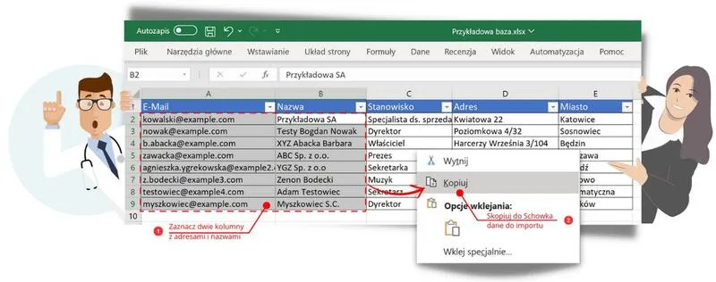 Rozwiązywanie problemów przy przenoszeniu kontaktów